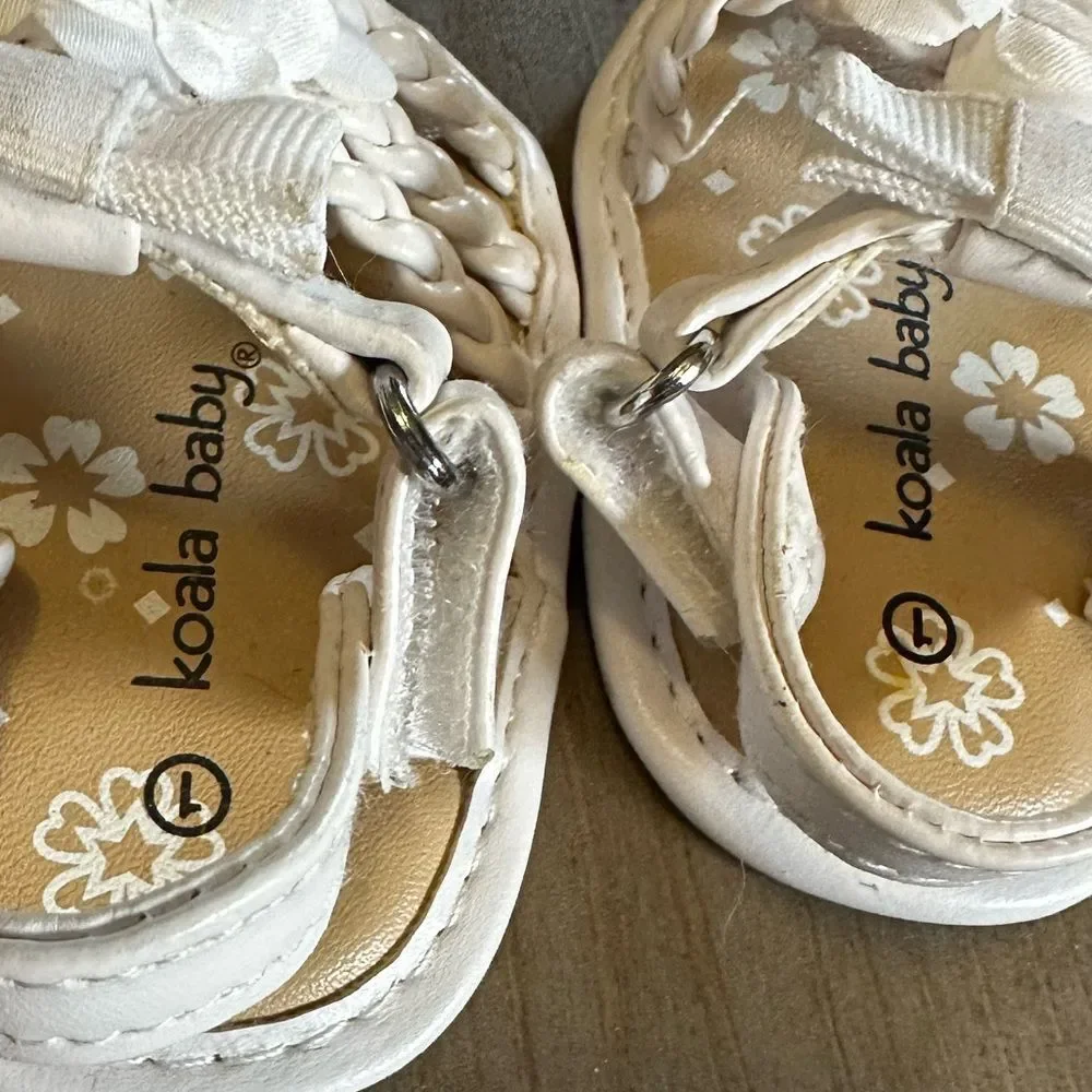 Koala Baby White Floral Infant Sandals Size 1 | Baby Girls Summer Sandals